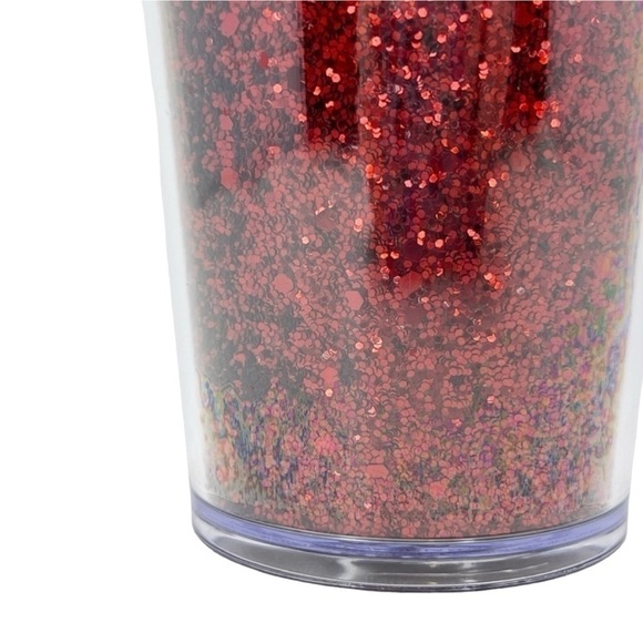 Starbucks Venti Cold Cup Red Glitter 24 oz. 2019 Holiday Double Walled New NWT - Picture 7 of 9